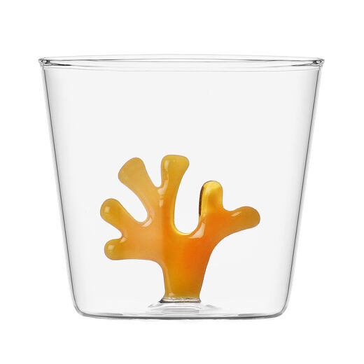 Orange coral tumbler glass by Ichendorf Milano